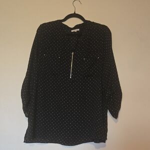 Maurices Black Top with White Dots